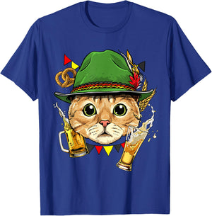 Oktoberfest German Cat Shirt Lederhosen Costume Beer Fest T-Shirt - T-Shirt | Royal