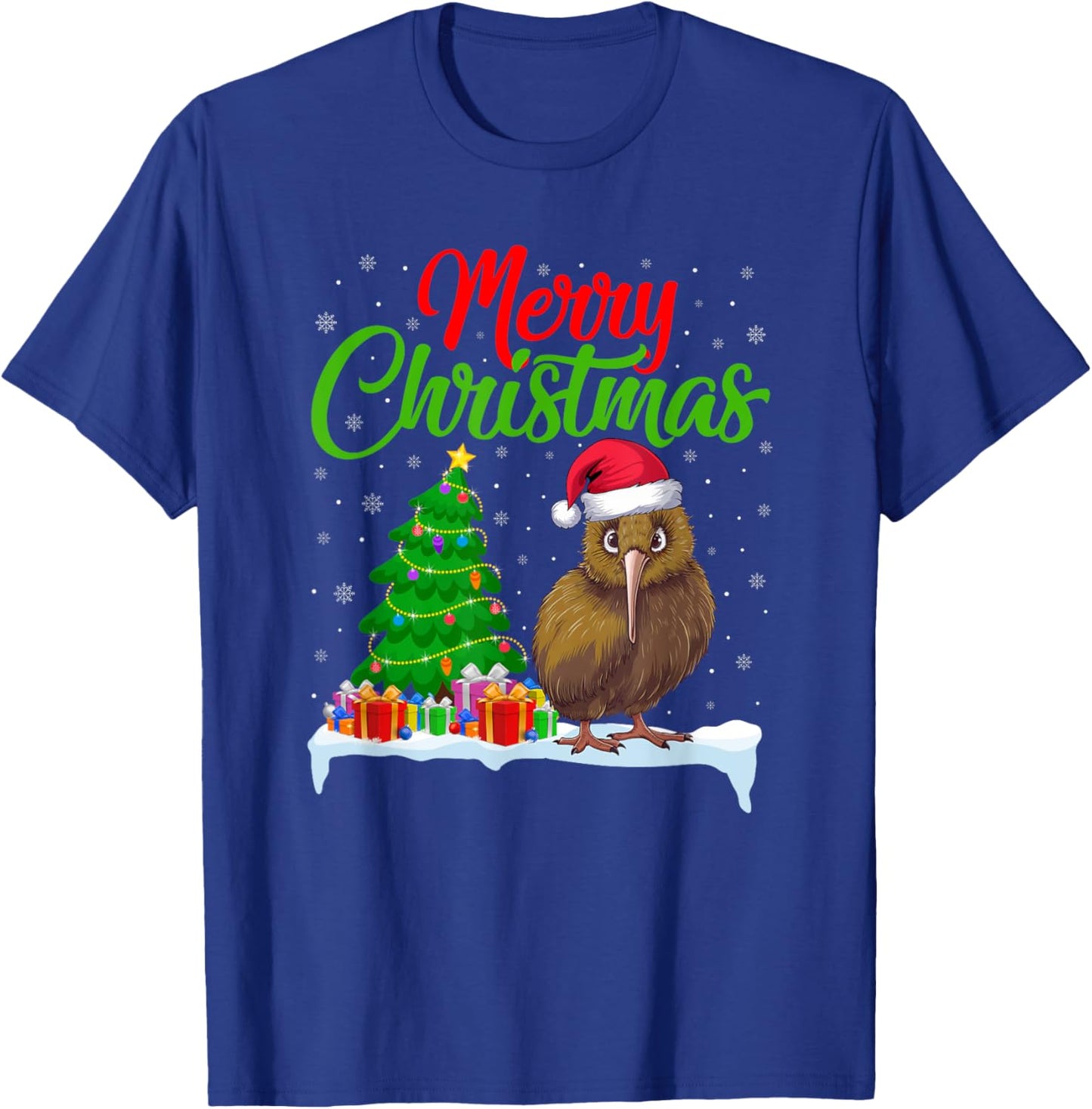 Kiwi Bird Christmas Tree Lights Funny Xmas Kiwi Bird Lover T-Shirt - T-Shirt | Royal