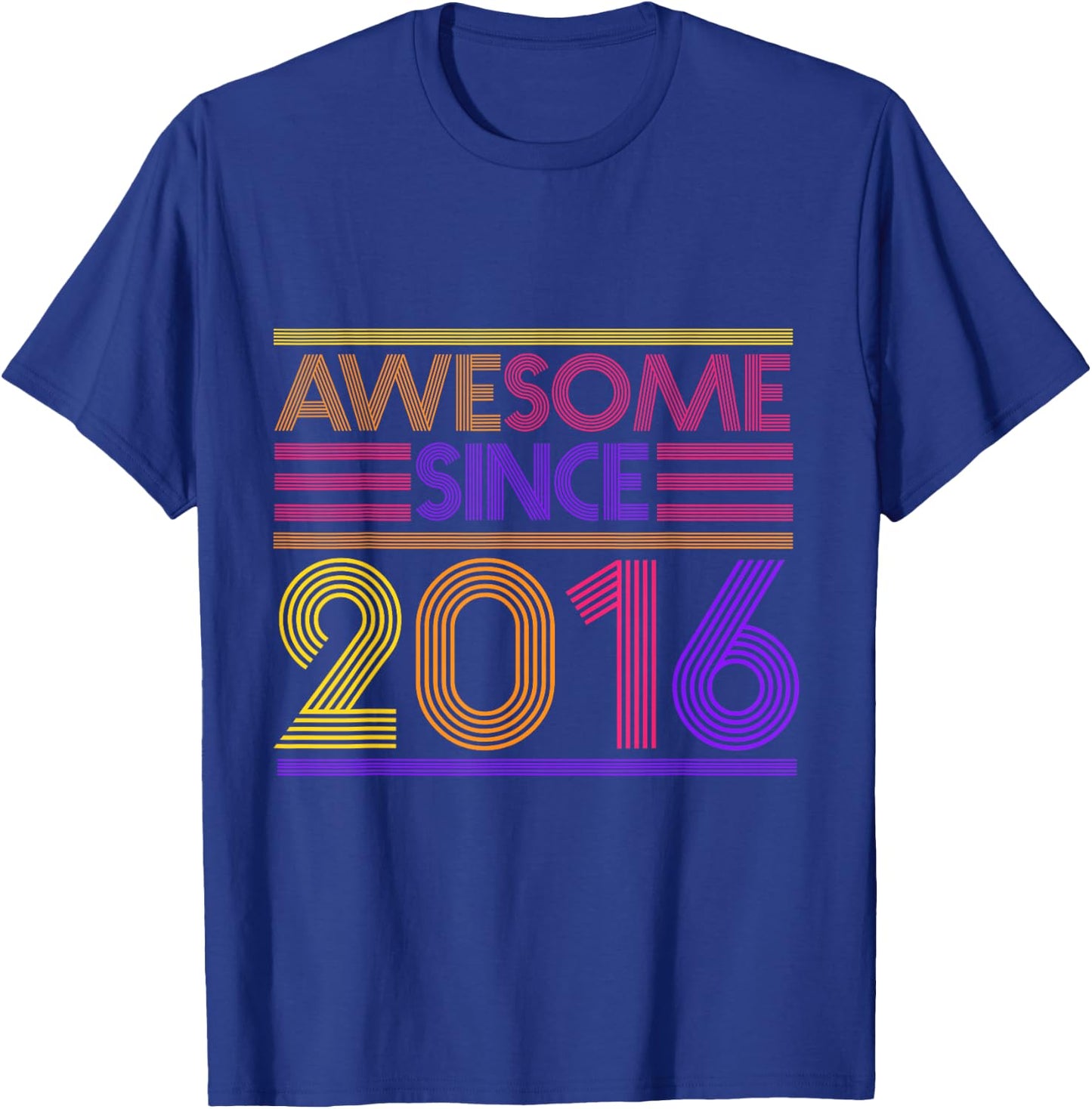 6th Birthday Gifts Boys Girls - Awesome Since 2016 T-Shirt - T-Shirt | Royal