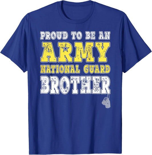 Proud To Be An Army National Guard Brother Military Sibling T-Shirt - T-Shirt | Royal