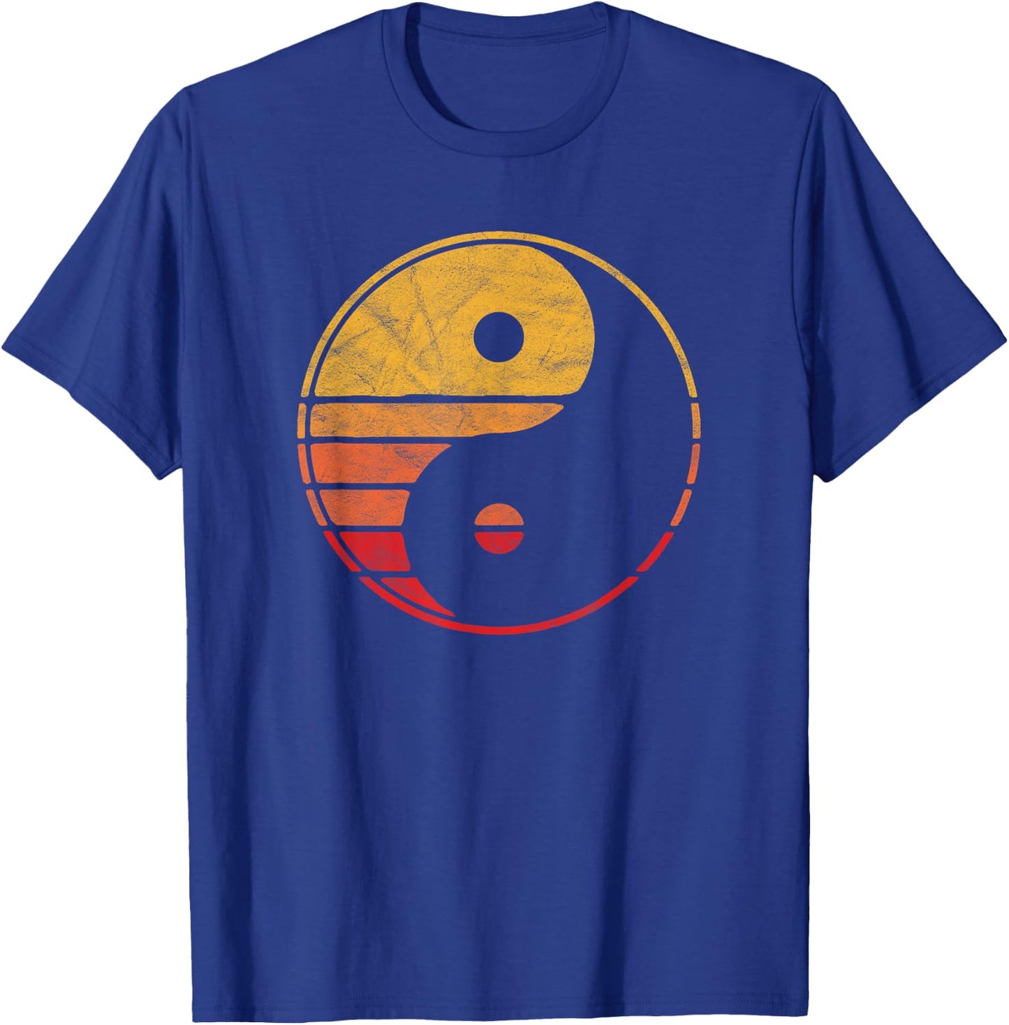 Vintage Yin Yang 80's Minimalist Sun Retro Graphic T-Shirt - T-Shirt | Royal