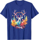 Deer Colourful Floral Motif Forest Nature Animal Lovers T-Shirt - T-Shirt | Royal