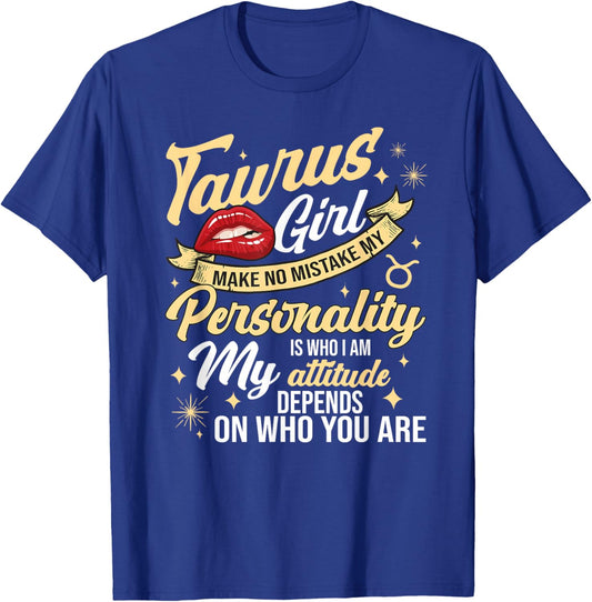 Taurus Girl Horoscope April & May Birthday Zodiac Sign T-Shirt - T-Shirt | Royal