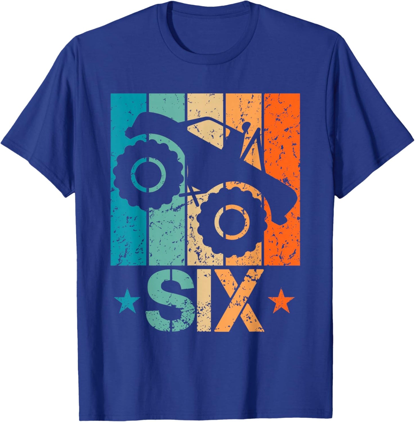 6th Monster Truck Birthday 6 Year Old 6yr Boys Birthday T-Shirt - T-Shirt | Royal