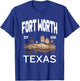 Fort Worth Texas EST 1849-Skyline Historic Stockyards T-Shirt - T-Shirt | Royal