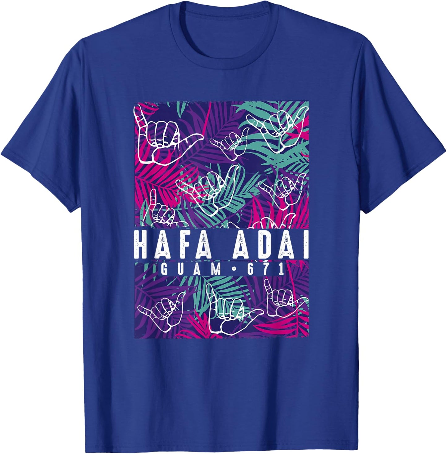 Tropical Palms Hafa Adai Guam Shirt GU t shirt T-Shirt - T-Shirt | Royal