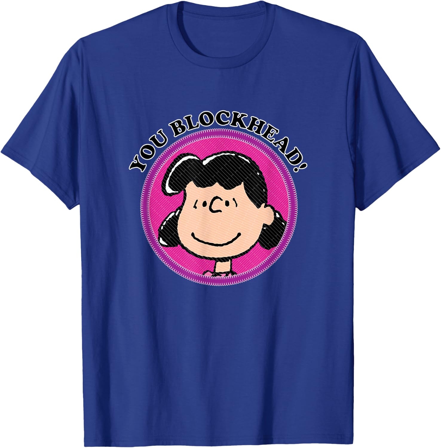 Peanuts You Blockhead Lucy Badge T-Shirt - T-Shirt | Royal
