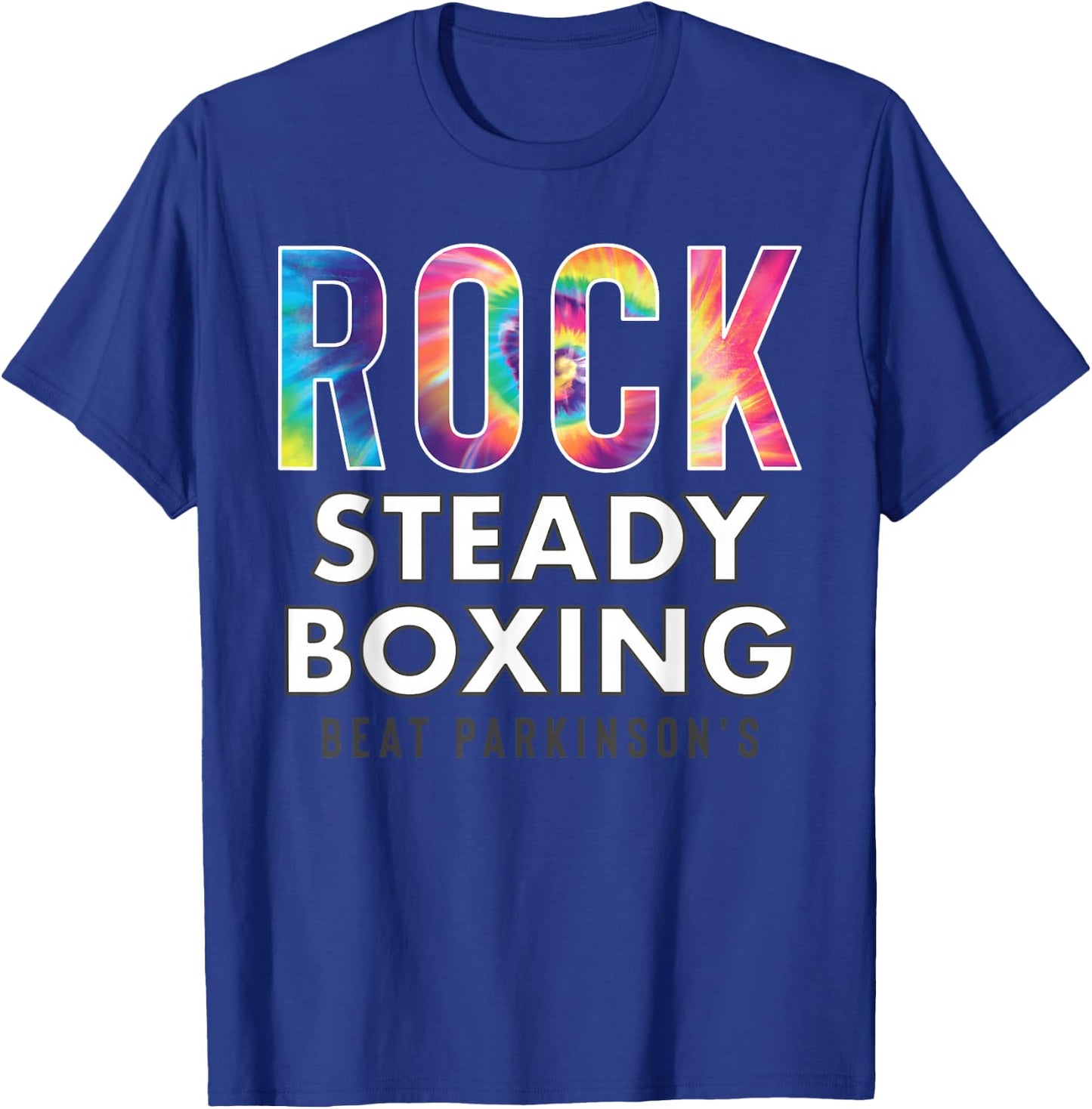 Rock Steady Boxing Hippie Tie Dye NEW T-Shirt - T-Shirt | Royal