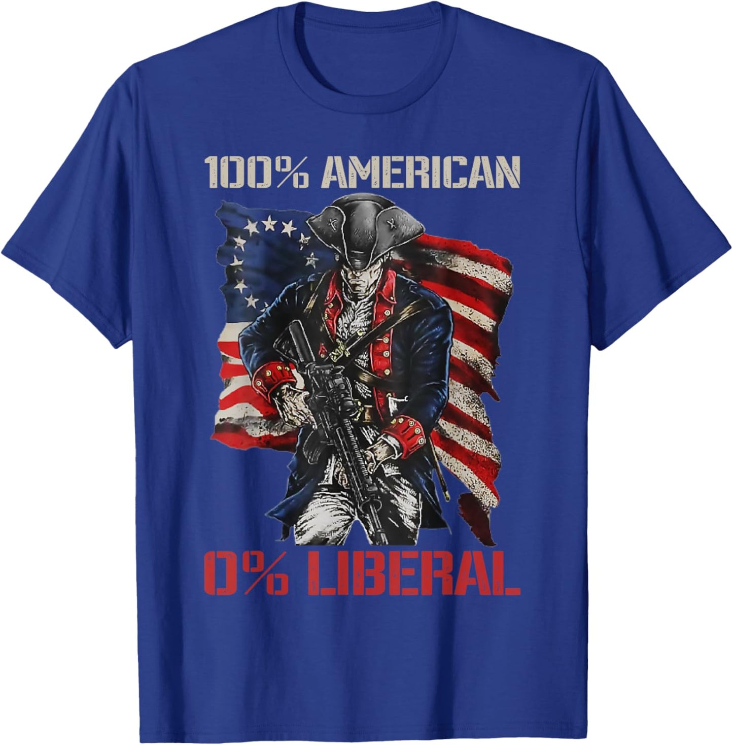 0% Liberal - Republican 2nd Amendment Funny Guns Joke T-Shirt - T-Shirt | Royal