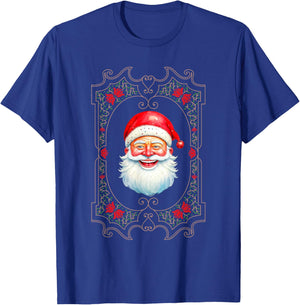 Retro Vintage Victorian Santa Smiling Jolly Old St. Nicholas T-Shirt - T-Shirt | Royal