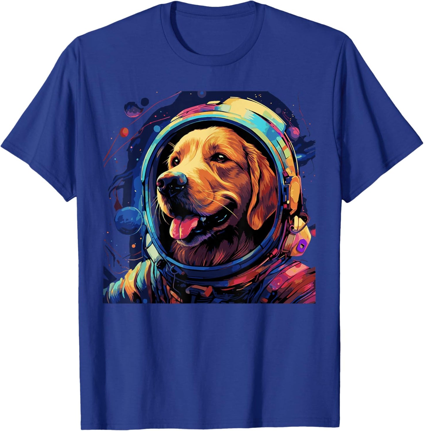 Golden Retriever Funny Golden Retriever Astronaut T-Shirt - T-Shirt | Royal
