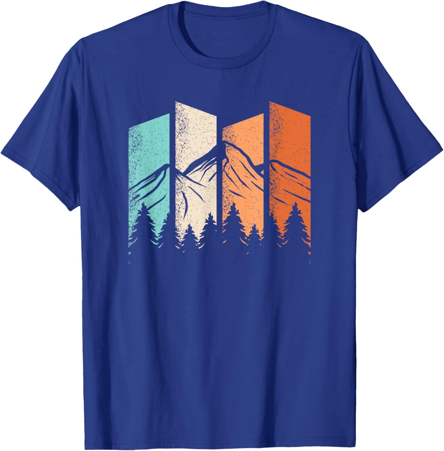 Retro Gebirge Wandern Landschaft Natur Outdoor Bergsteiger T-Shirt - T-Shirt | Royal