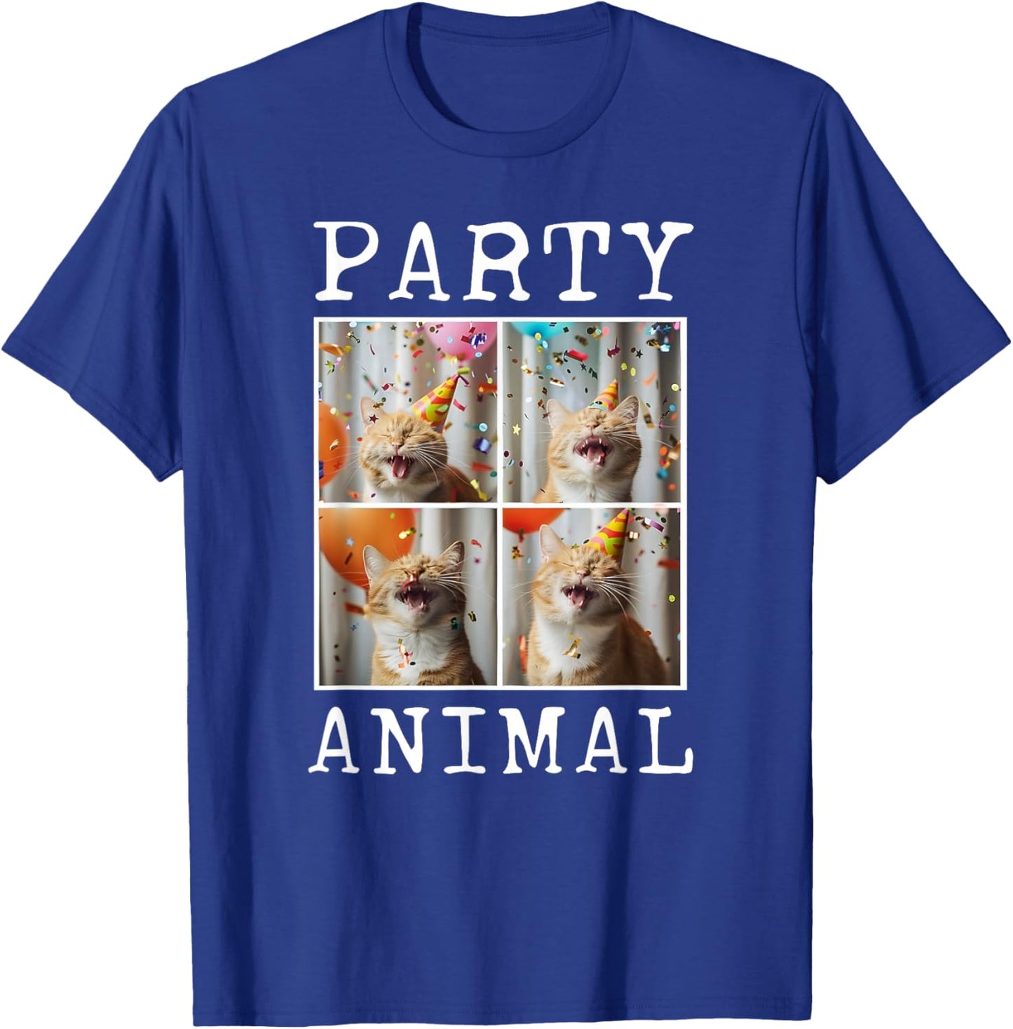 Cat Lover Animal Themed Happy Cat Birthday , Small, Black T-Shirt - T-Shirt | Royal