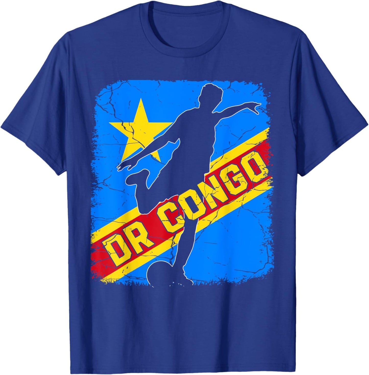 DR Congo Soccer Team DR Congo Flag Jersey Football Fans T-Shirt - T-Shirt | Royal