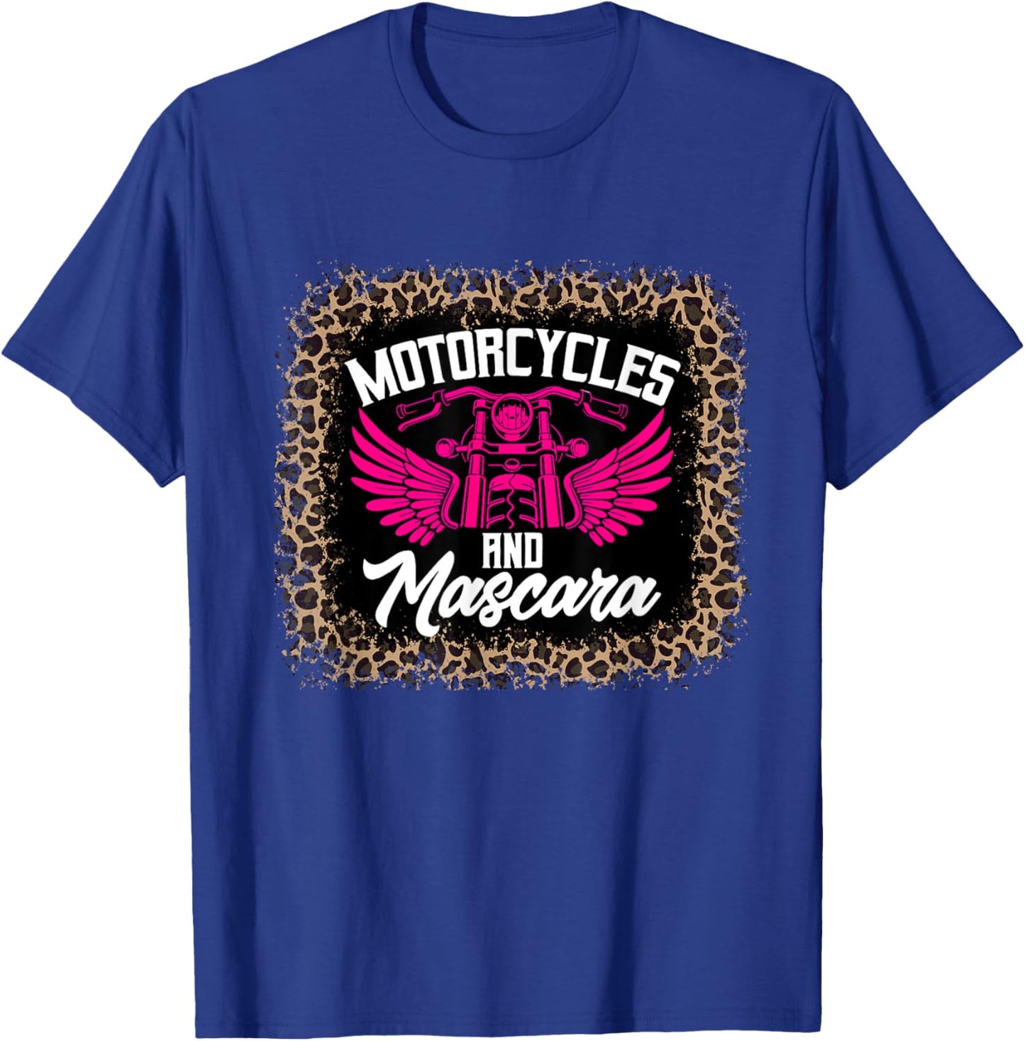 Motorcycle And Mascara Shirt Leopard Print T-Shirt - T-Shirt | Royal