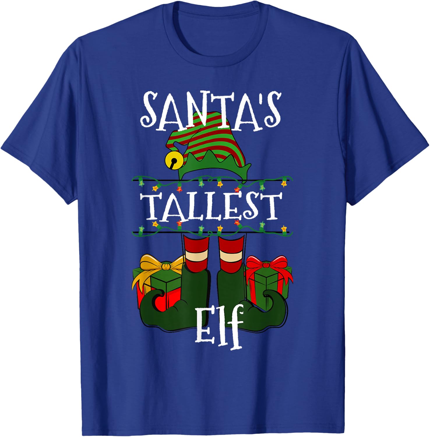 Funny Santa's Tallest Elf Christmas Humor For Tall People T-Shirt - T-Shirt | Royal