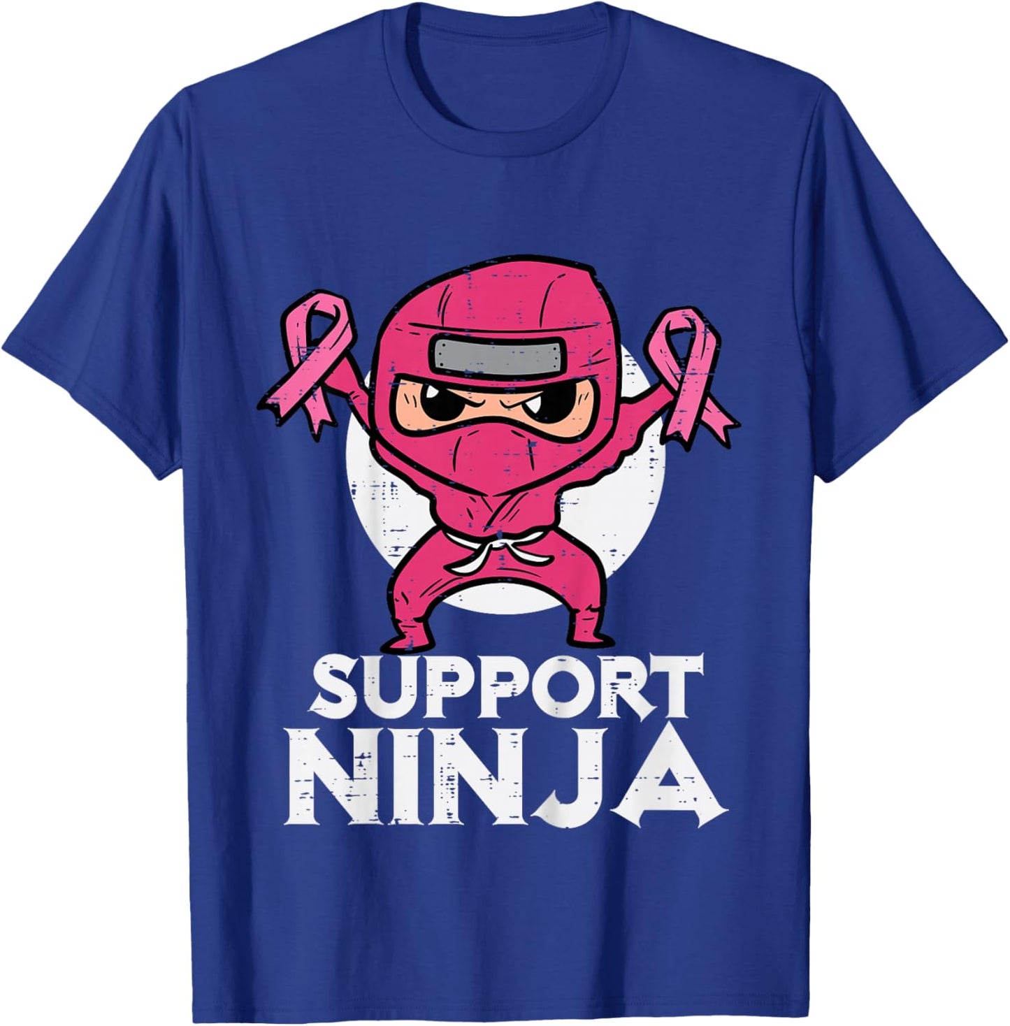 Kids Support Ninja Pink Cute Breast Cancer Awareness Toddler Boys T-Shirt - T-Shirt | Royal