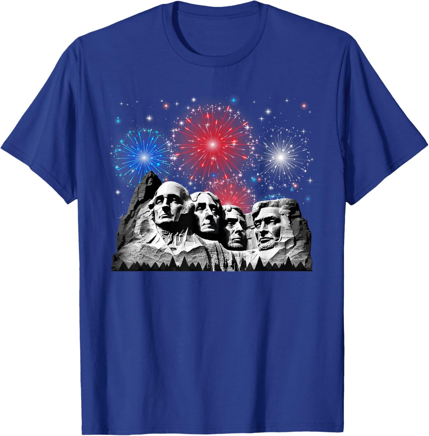 Mount Rushmore Fireworks 4th Of July USA Independence Day Kids Men T-Shirt - T-Shirt | Royal