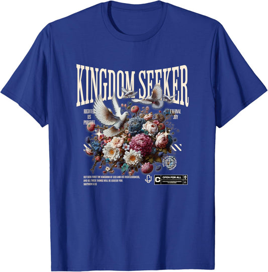 Kingdom Seeker Flowers and Doves T-Shirt - T-Shirt | Royal