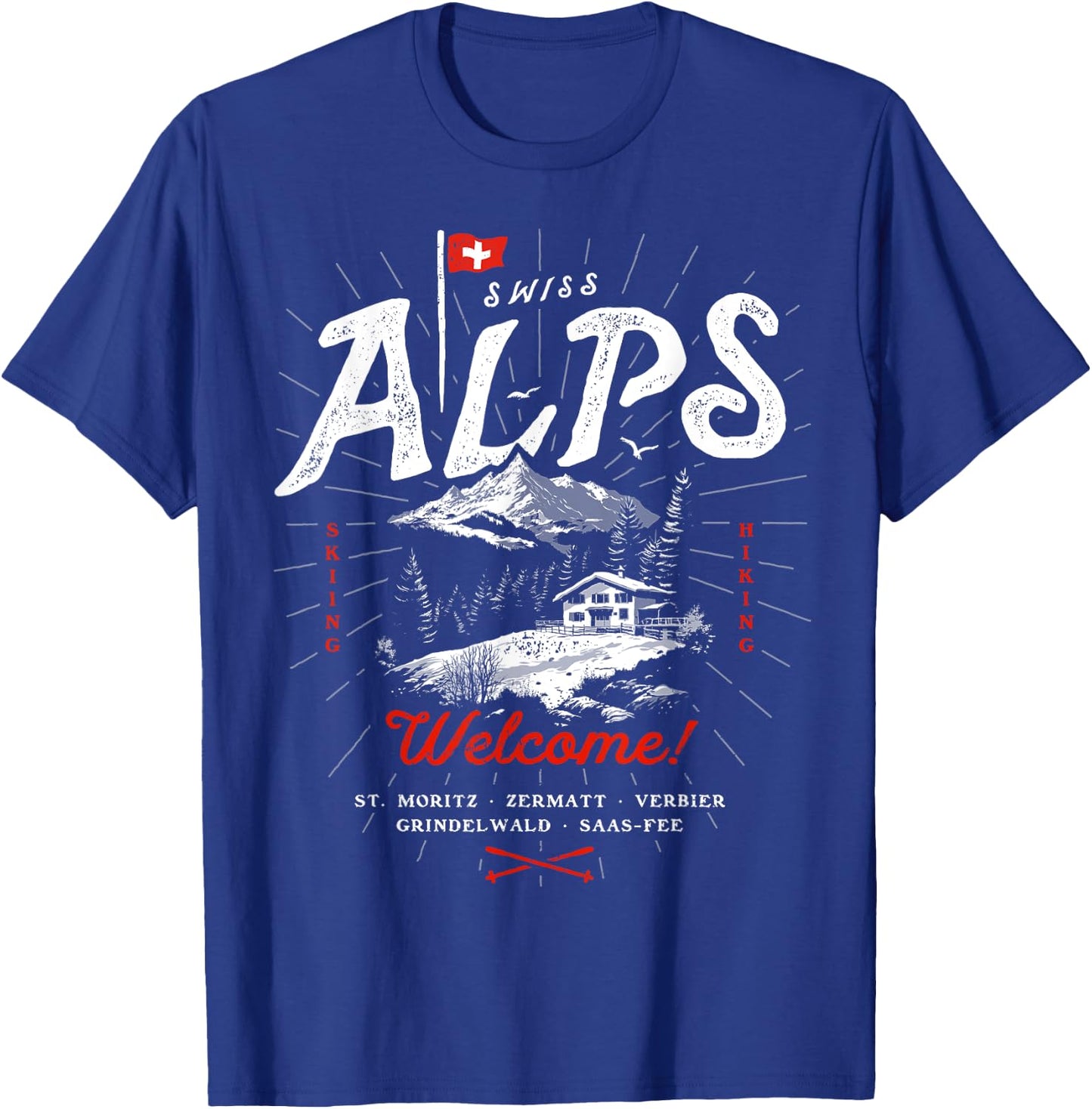 Swiss Alps Switzerland Travel Outfit Gift Souvenir T-Shirt - T-Shirt | Royal