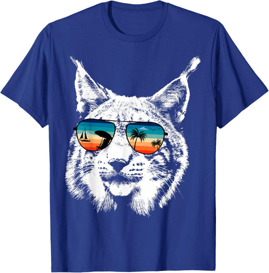 LYNX Shirts With Glasses Sunglasses Retro Style T-Shirt - T-Shirt | Royal