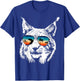 LYNX Shirts With Glasses Sunglasses Retro Style T-Shirt - T-Shirt | Royal