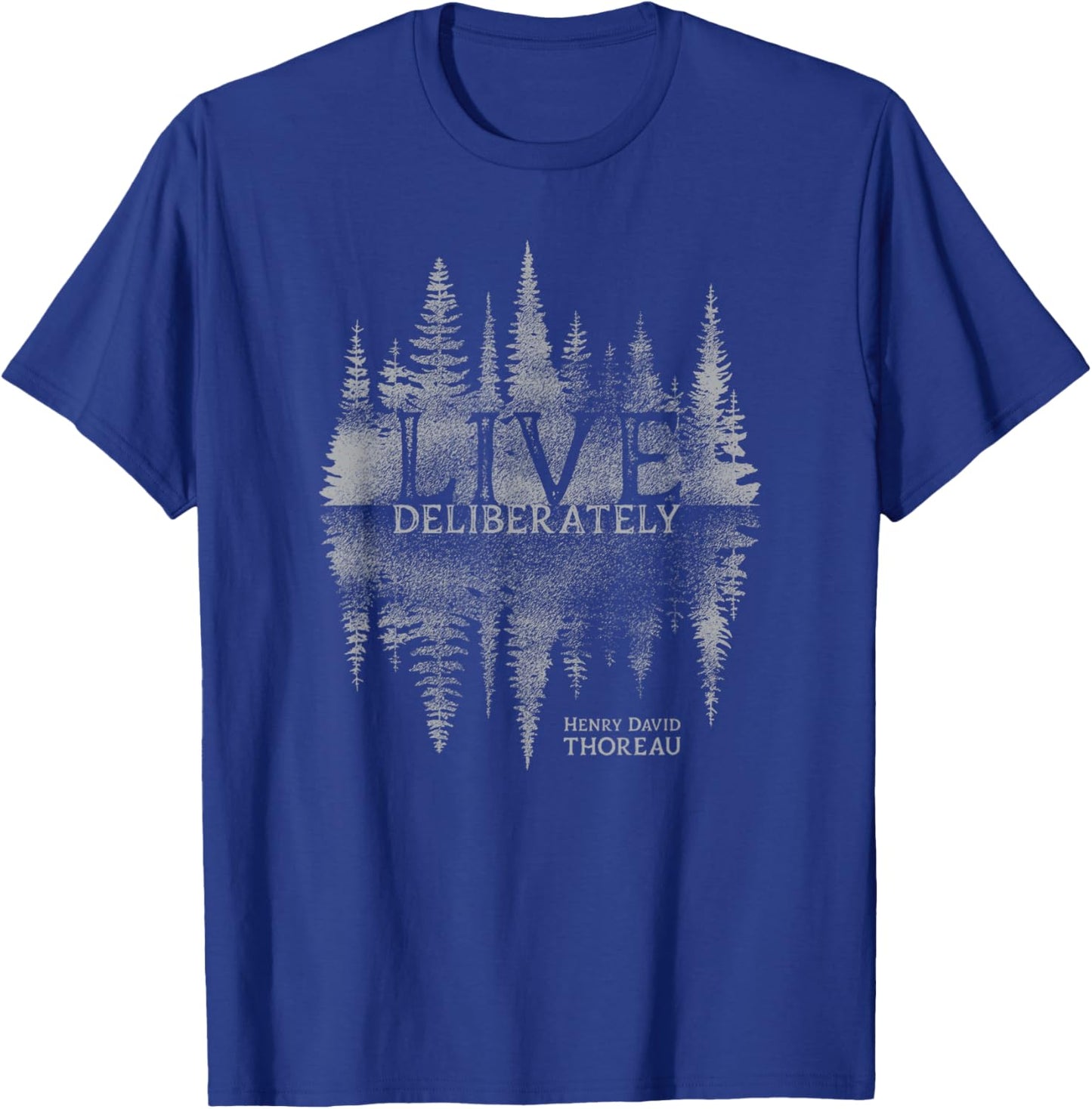 Live Deliberately Walden Transcendental Henry David Thoreau T-Shirt - T-Shirt | Royal