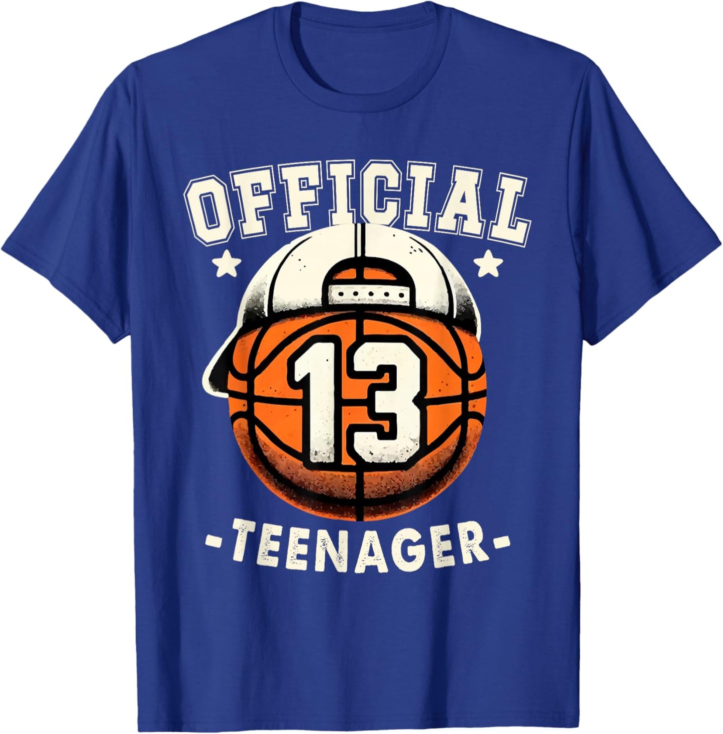 Official Teenager 13th Birthday 13 Year Boy Basketball Bday T-Shirt - T-Shirt | Royal