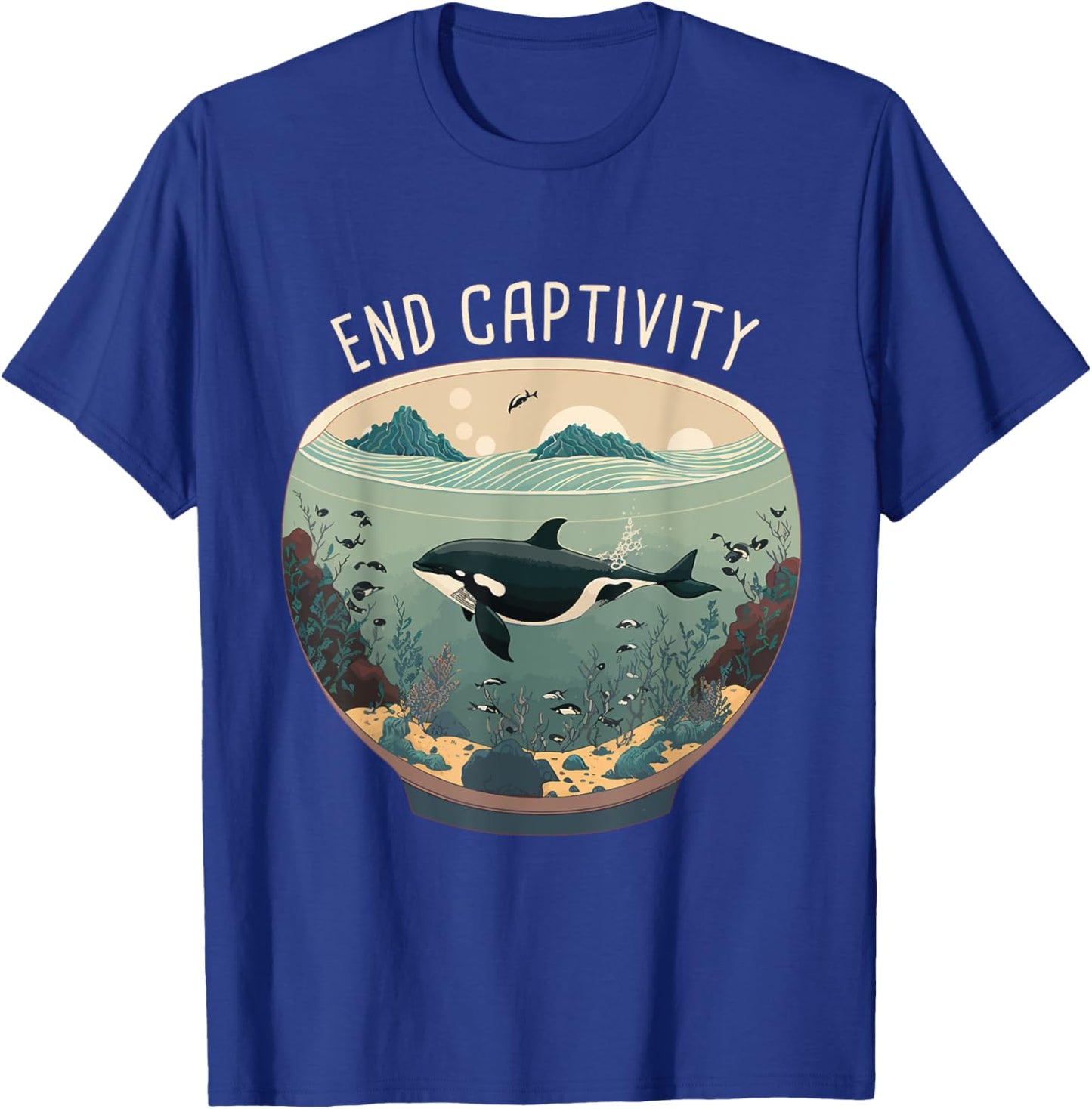 Orca End Captivity Free The Orcas Marine Protection Activist T-Shirt - T-Shirt | Royal