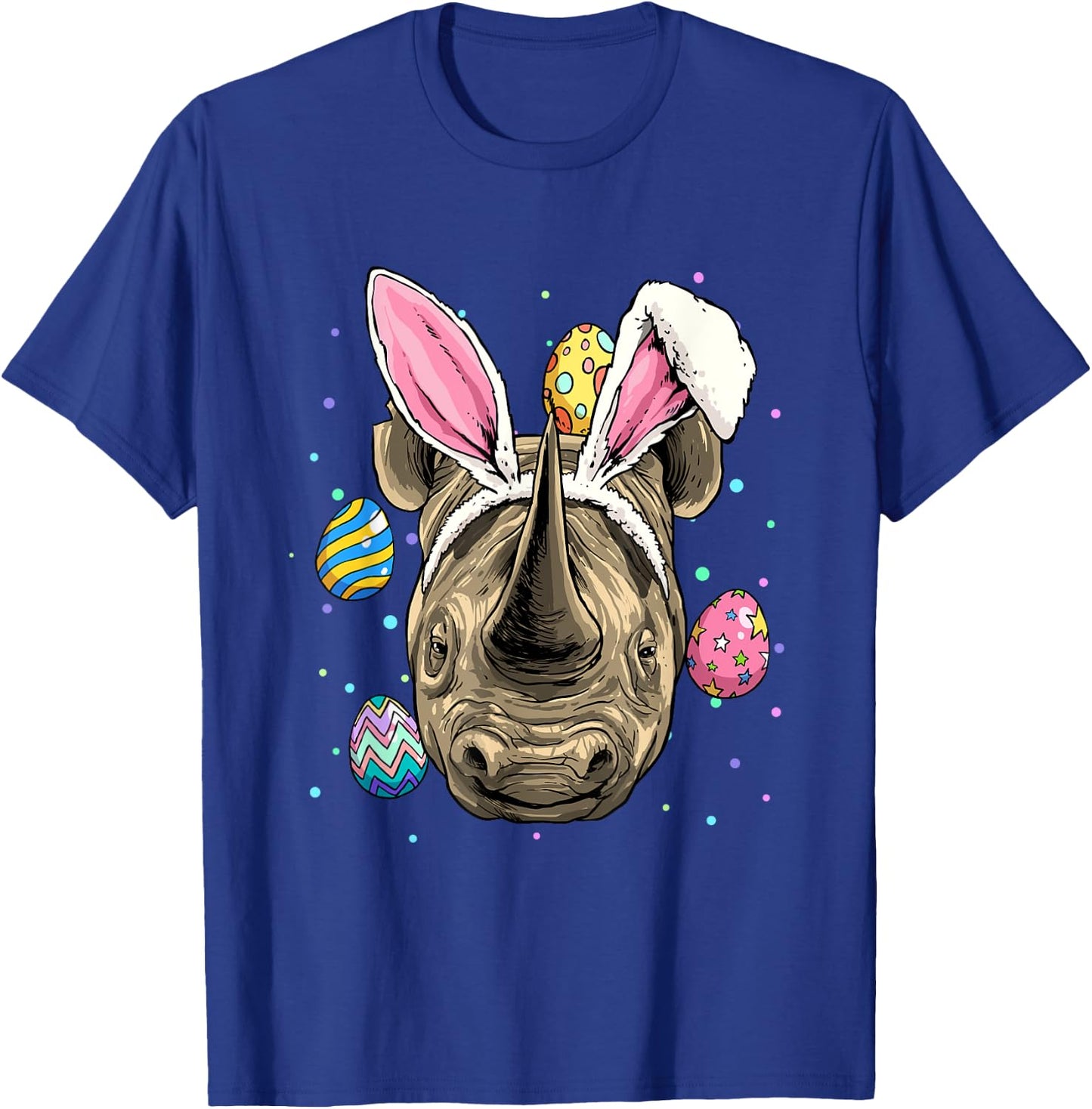 Easter Bunny Rhinoceros Chubby Unicorn Egg Hunts Rhino Lover T-Shirt - T-Shirt | Royal