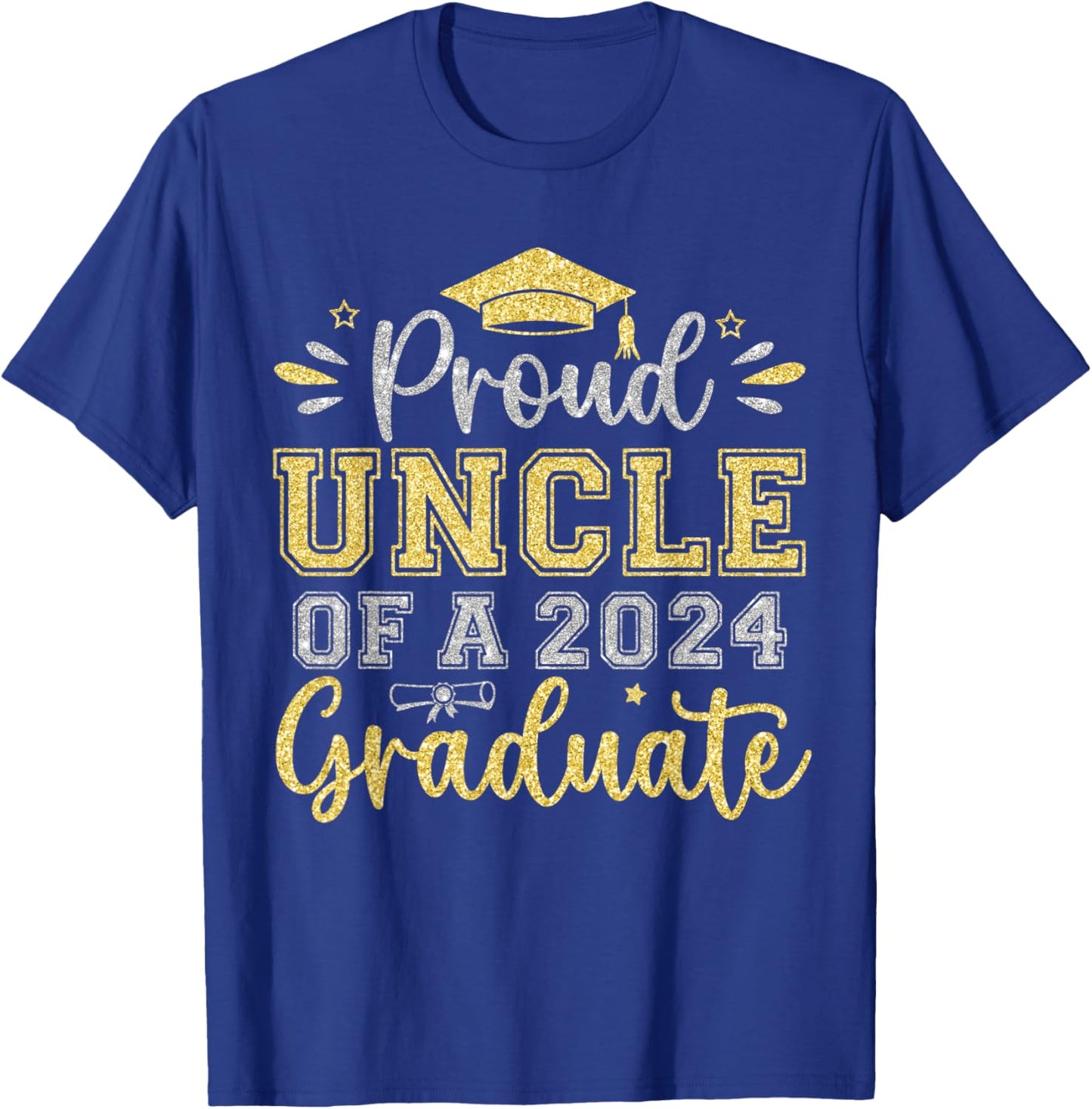 Proud Uncle of a 2024 Graduate Senior Graduation Men T-Shirt - T-Shirt | Royal