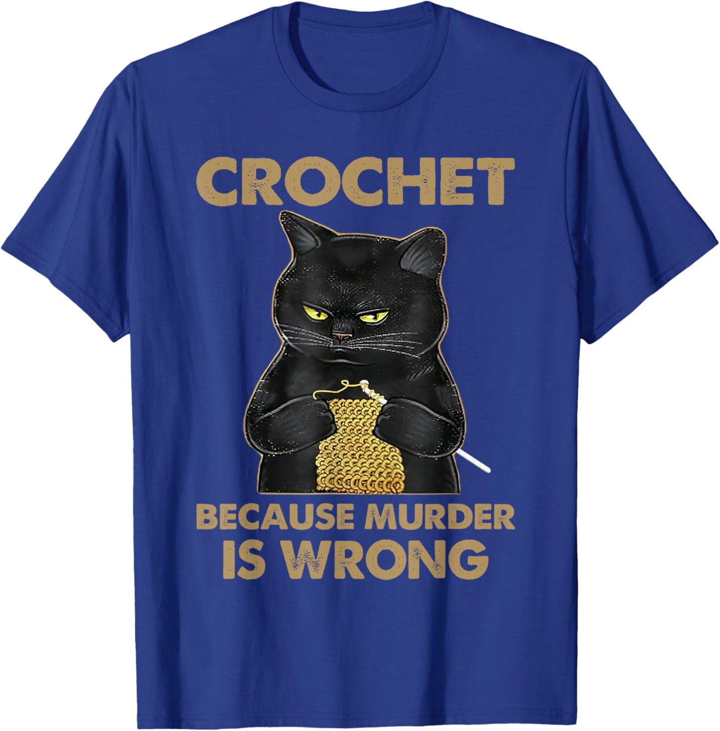 Funny Cat Cute Cat Crocheting Cat Lover Cat Owner Gifts T-Shirt - T-Shirt | Royal