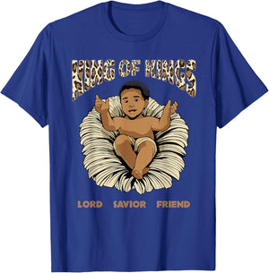African American Christmas Black Baby Jesus King Nativity T-Shirt - T-Shirt | Royal