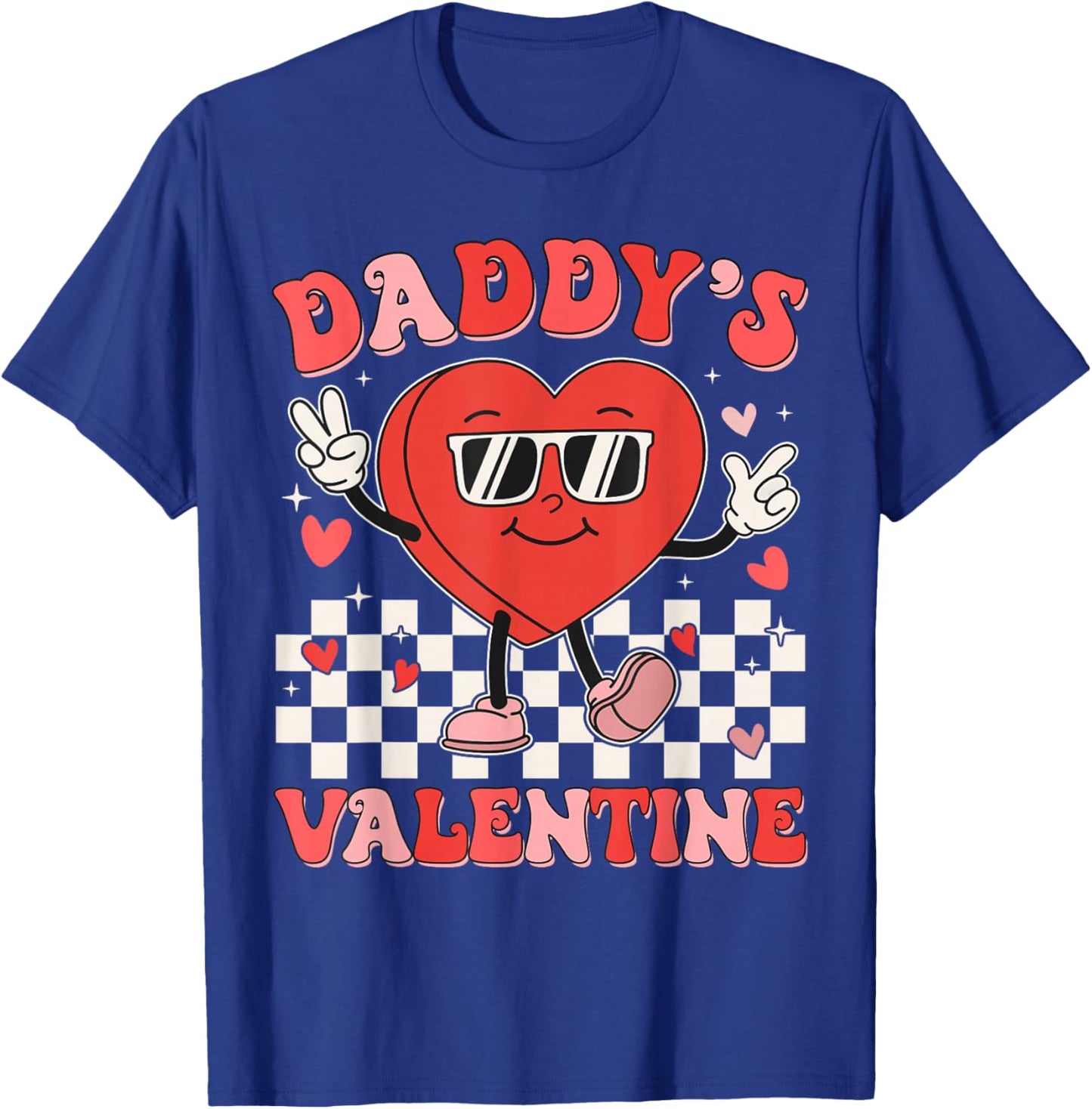 Daddy Is My Valentines Day Kid Girl Toddler Valentine's Day T-Shirt - T-Shirt | Royal