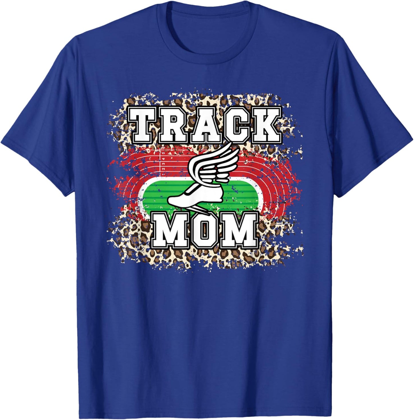 Track Mom Leopard Track And Field Mom Track And Field Mama T-Shirt - T-Shirt | Royal