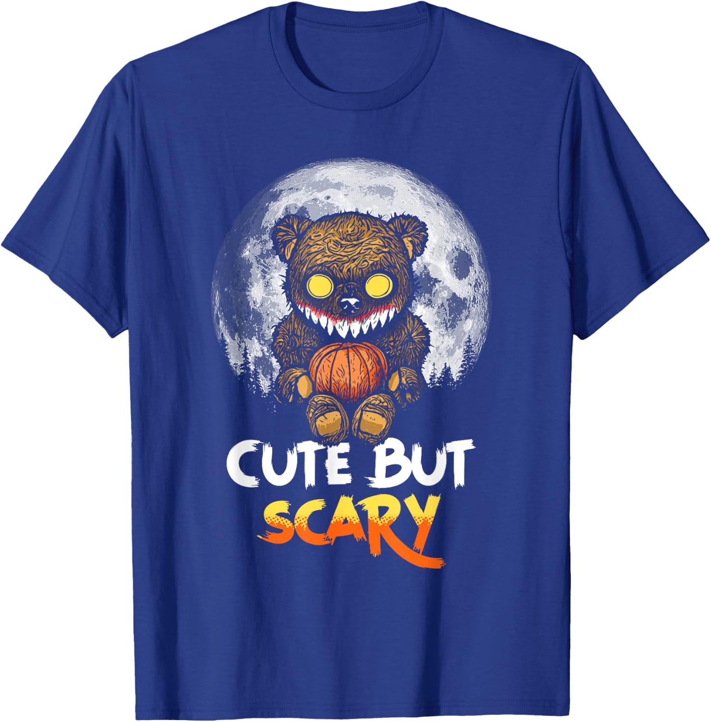 Cute But Scary Horror Zombie Teddy Bear Full Moon Halloween T-Shirt - T-Shirt | Royal