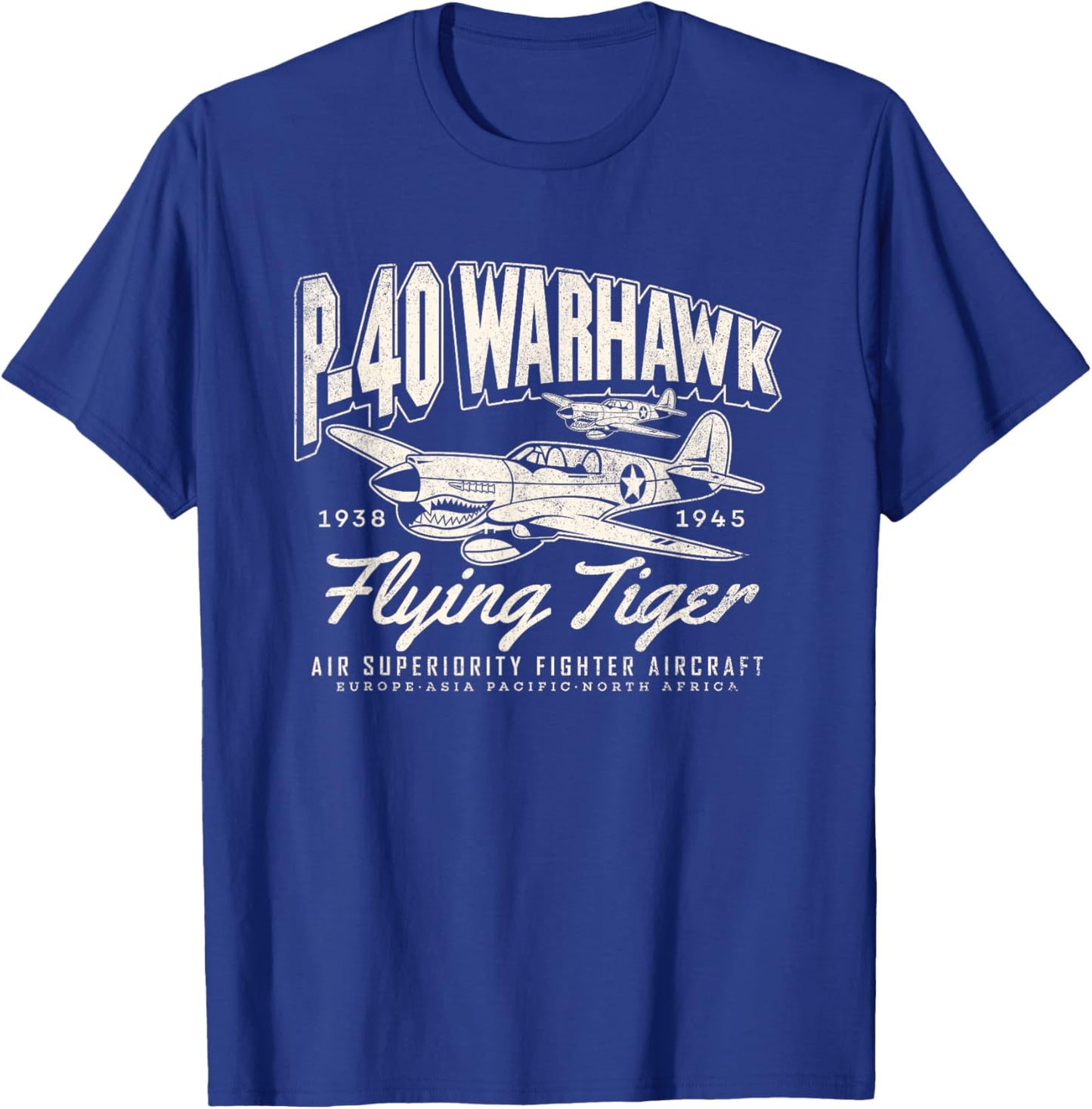 P-40 Warhawk Legendary Flying Tiger's Fighter Plane Warbirds T-Shirt - T-Shirt | Royal