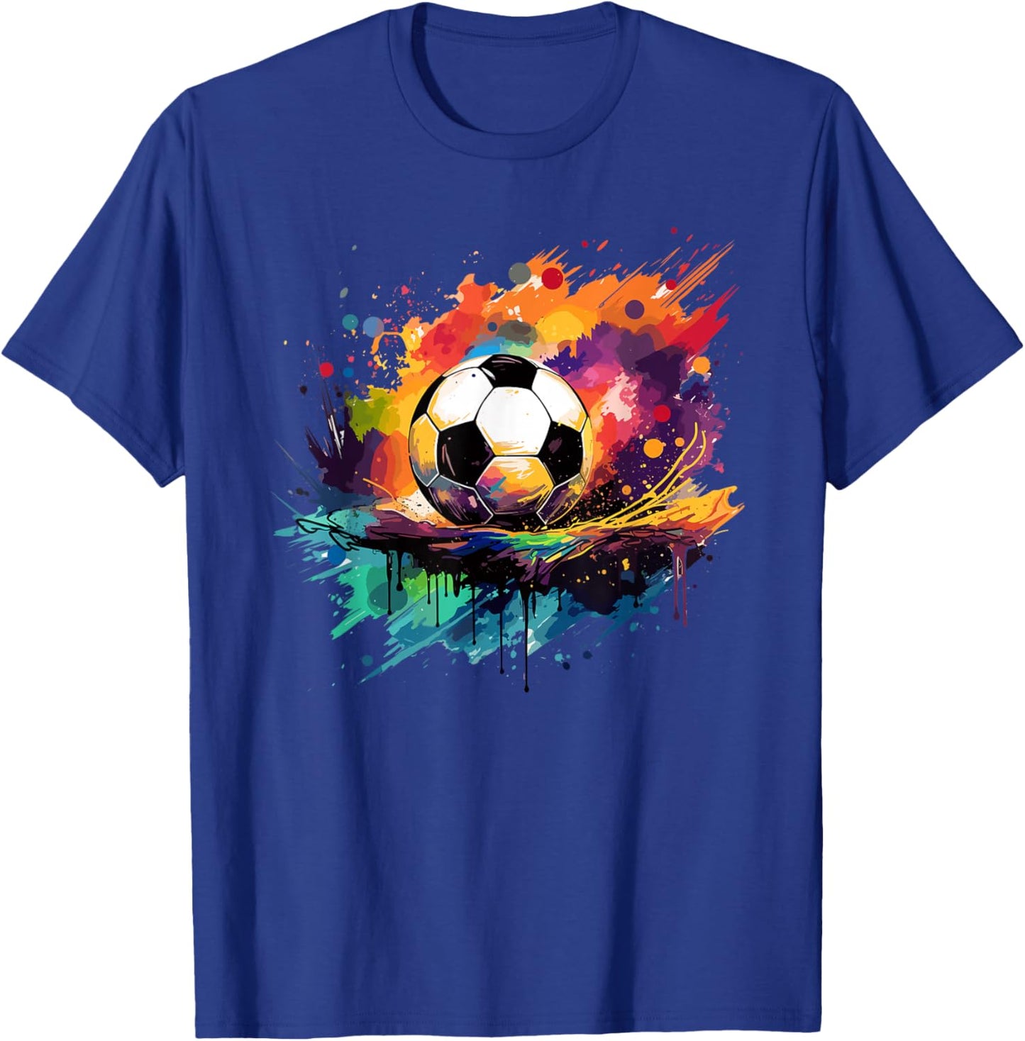 Soccer Color Graffiti Ball Sport T-Shirt - T-Shirt | Royal