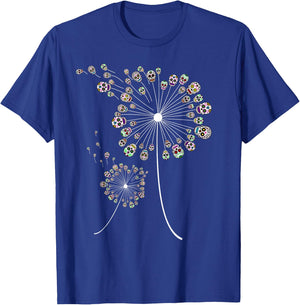 Funny Sugar Skull Gift Women Cool Dandelion Flower T-Shirt - T-Shirt | Royal