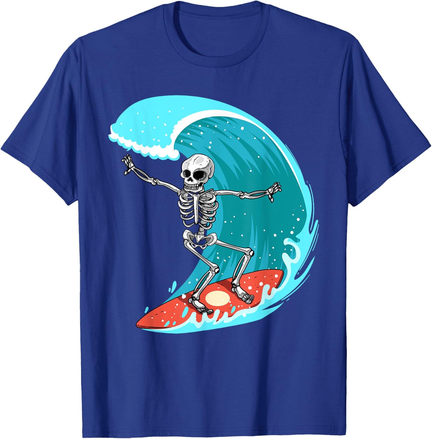 Skeleton Surfer Halloween Funny Wave Surfing Surf Costume T-Shirt - T-Shirt | Royal