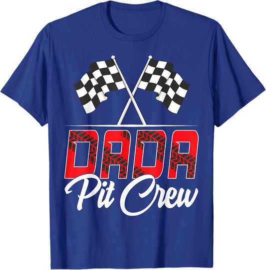 Race Car Birthday Party Racing Family Dada Pit Crew T-Shirt - T-Shirt | Royal