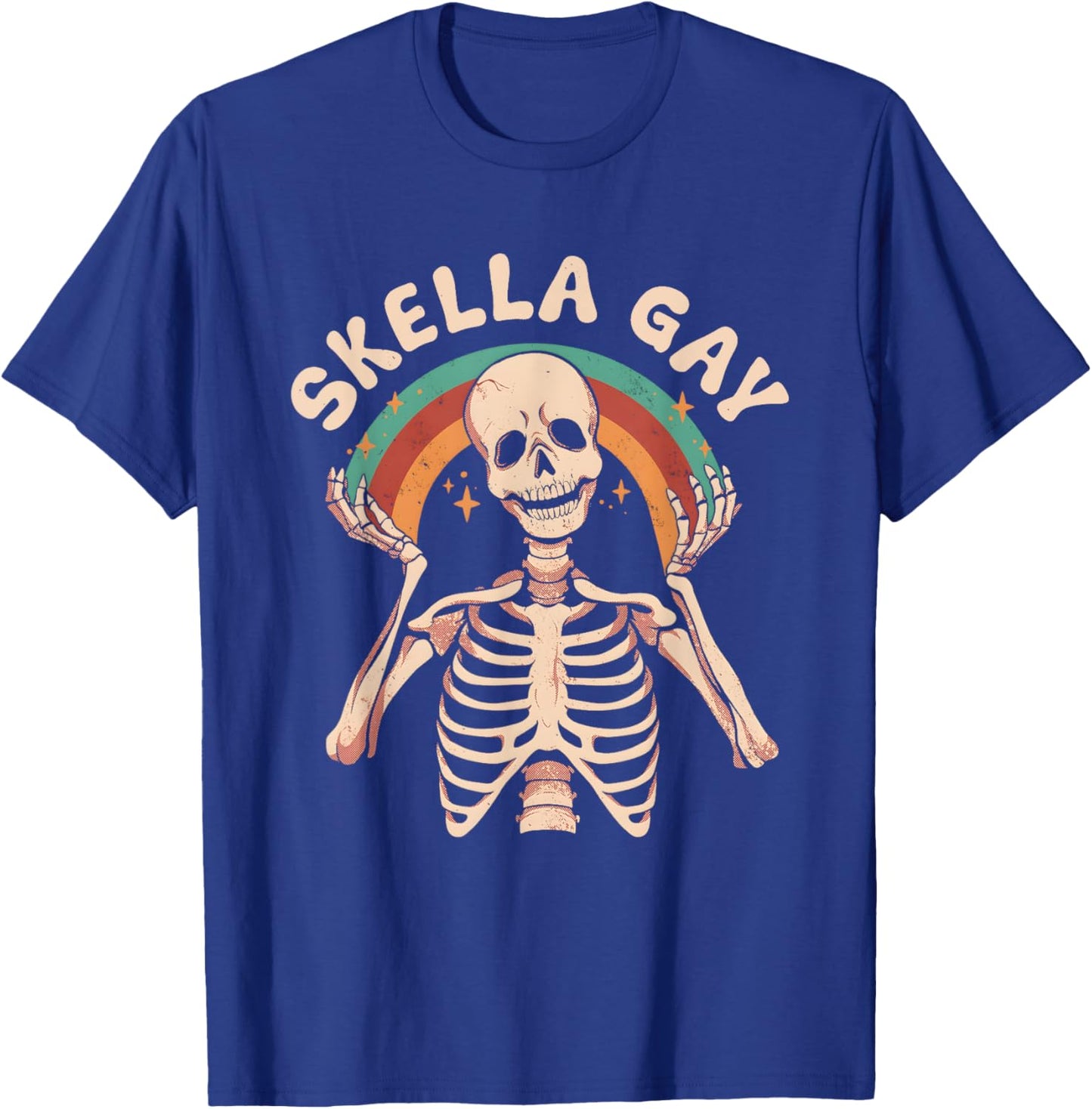 Skeleton Skella Gay Rainbow T-Shirt - T-Shirt | Royal
