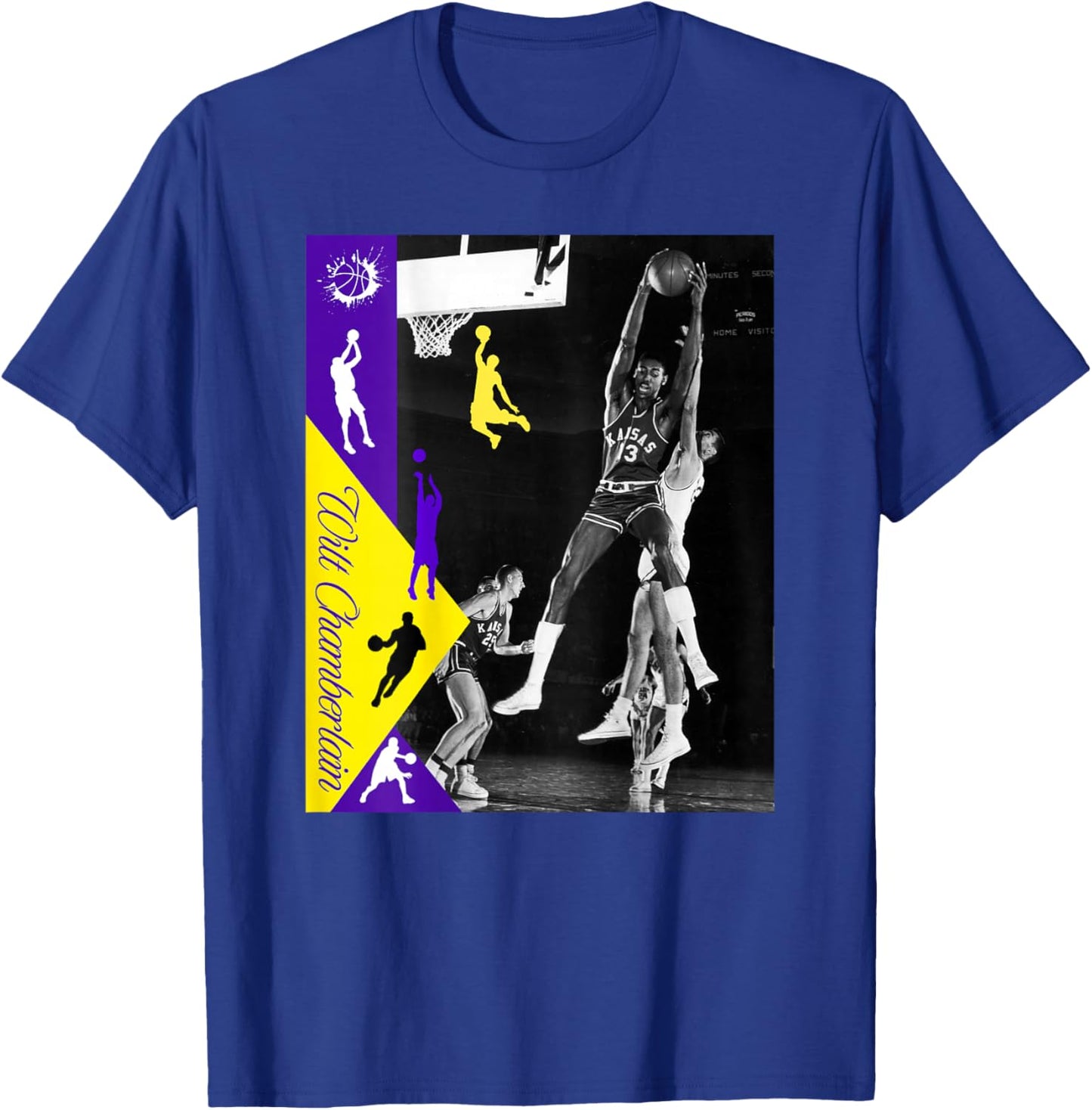 Wilt Chamberlain_NBA_002_Back Printed T-Shirt - T-Shirt | Royal