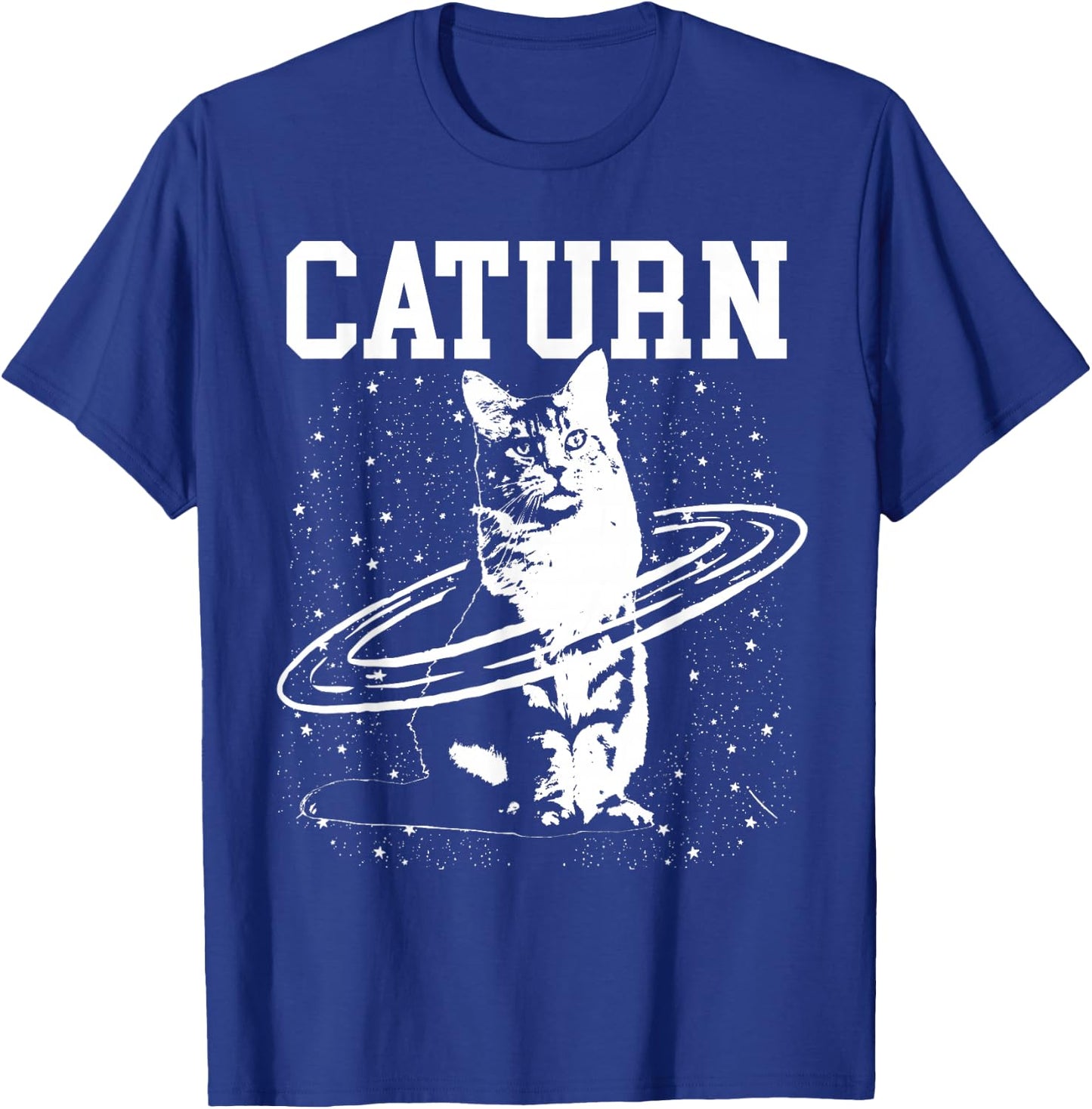 Caturn Saturn Space Cat T-Shirt - T-Shirt | Royal