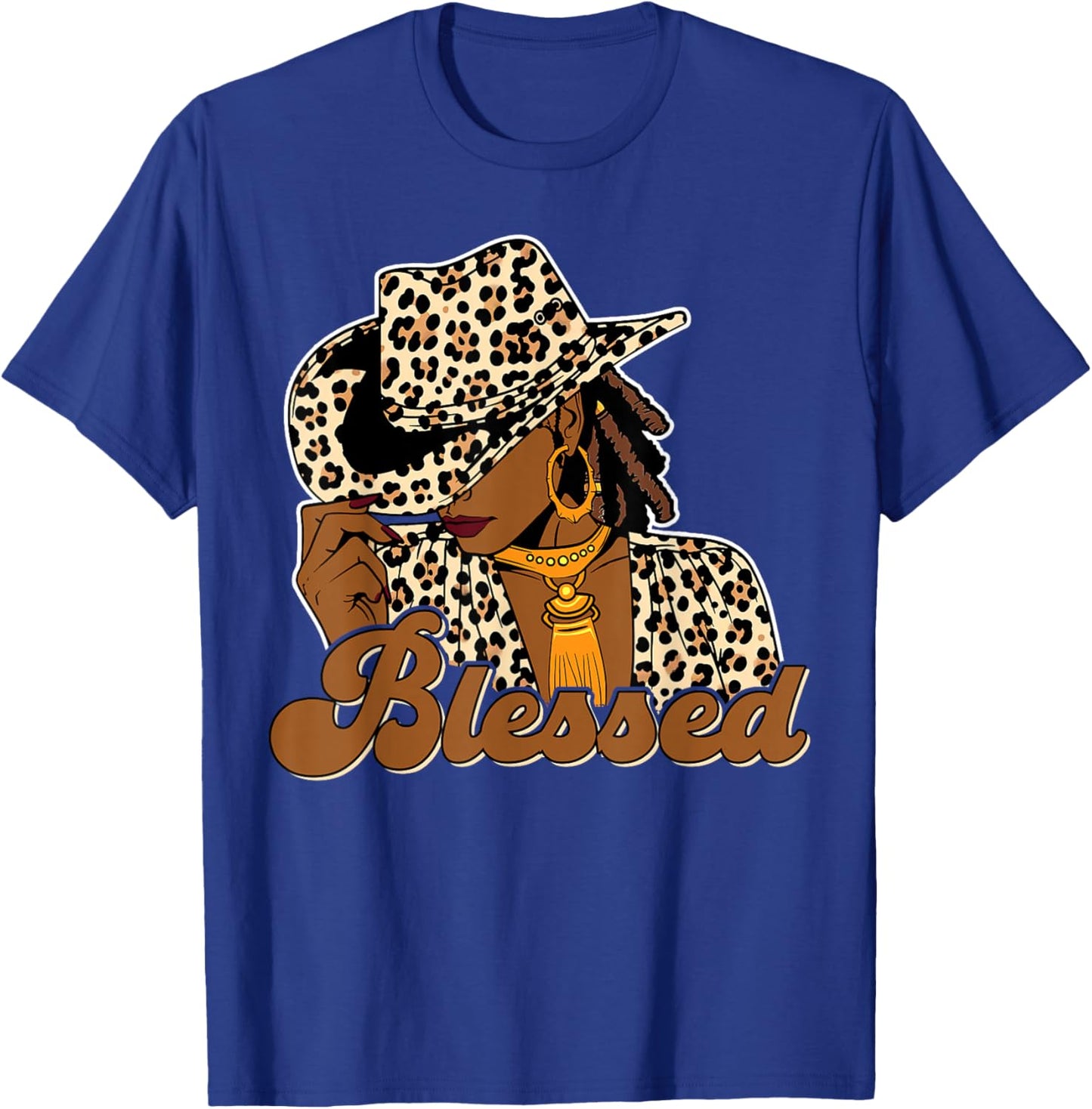Blessed Cowgirl Black Western Swag African Christian Woman T-Shirt - T-Shirt | Royal