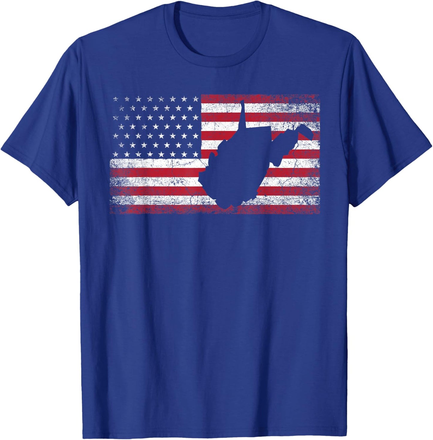 American Flag 4th of July West Virginia WV Vintage Men Women T-Shirt - T-Shirt | Royal