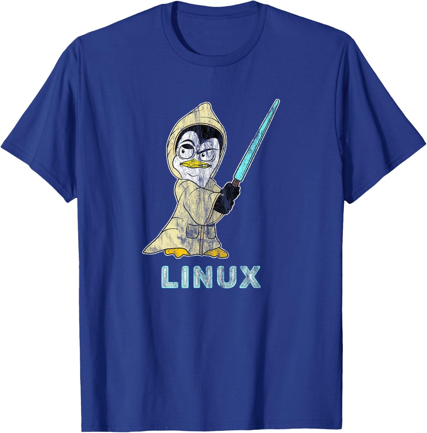 Retro Linux Penguin for Linux Admin and Hacker T-Shirt - T-Shirt | Royal