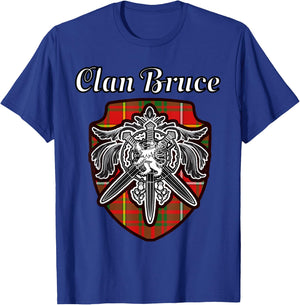 Bruce Scottish Clan Tartan Lion Sword T-Shirt - T-Shirt | Royal