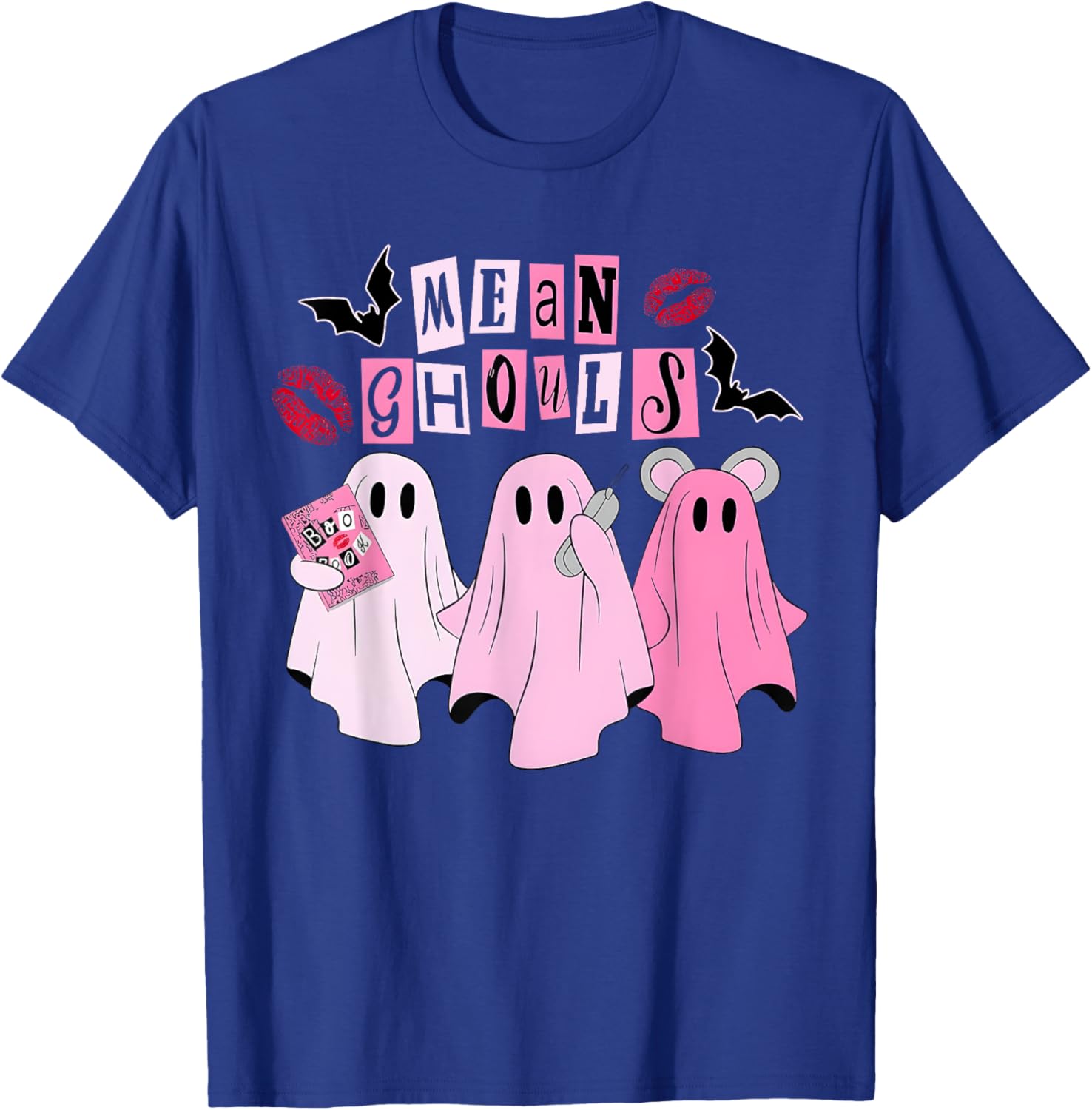 Cute Ghost Mean Ghouls Halloween Costume Spooky Season Girls T-Shirt - T-Shirt | Royal