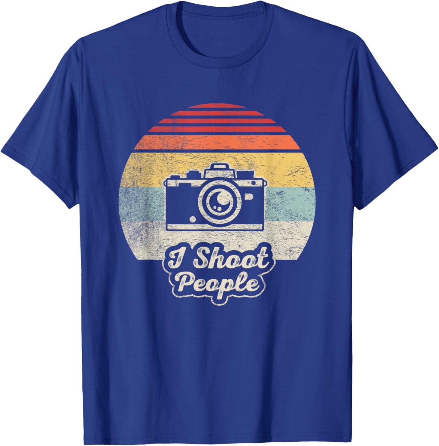 Retro Vintage Funny Photographer Camera Shirt I Shoot People T-Shirt - T-Shirt | Royal